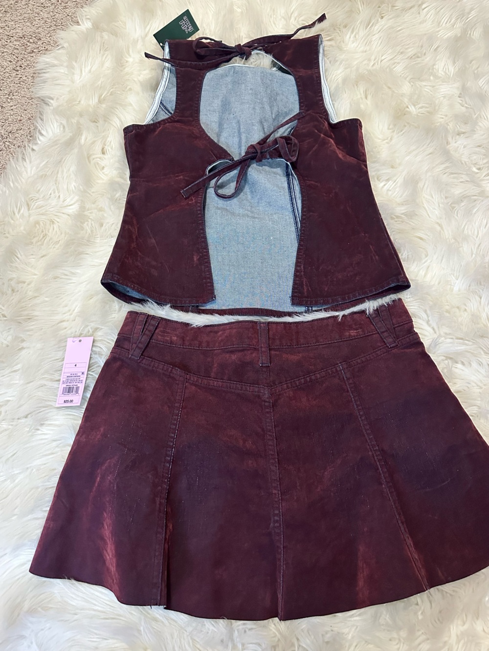 NWT wild fable Burgundy Two-Piece Skirt (4) & Top (small) set - Picture 4 of 6